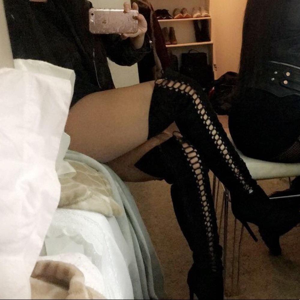 Thigh high heel boots